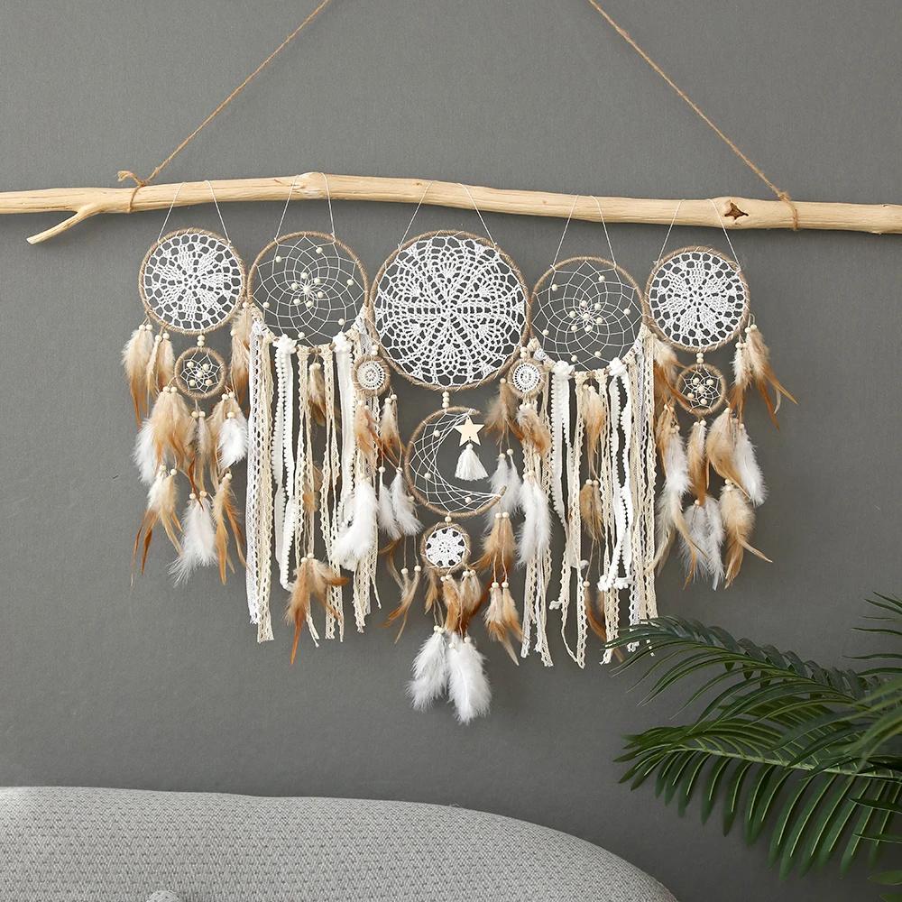 Attrape-rêves bohème pour chambre à coucher, décor de mariage et de Noël, grand mur de confection, o