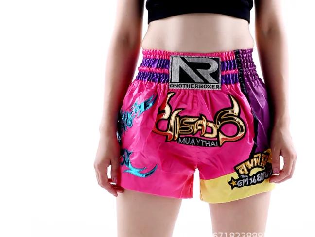 Shorts de Muay Thai pour hommes et femmes, pour la boxe, le kickboxing, le grappling, l'entraînement