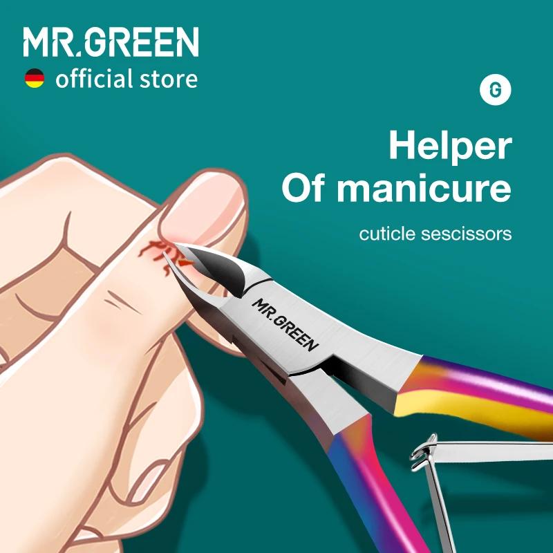 MR.GREEN-Coupe-ongles coloré, ciseaux de manucure, tondeuse, dissolvant de peau de fréquence, acier