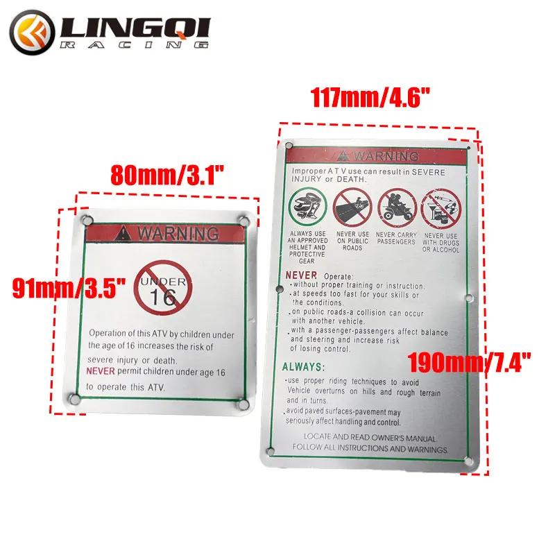 LINGQI Moto ATV plaque d'avertissement réfléchissante Pit Dirt Bike panneau arrière décalcomanies ca