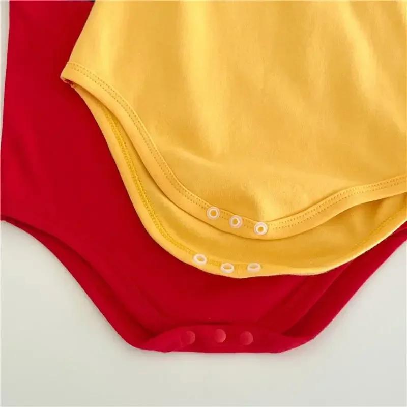 Combinaison Bébé Mickey Winnie Garçons Filles avec Chapeau et Chaussettes, Pyjama Anime Pooh Bear, V
