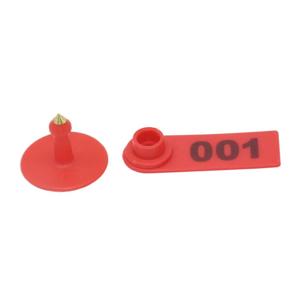 Pinces pour étiquettes d'oreille pour animaux de bétail, 100 pièces, avec numéro 001-100 et 2 broche