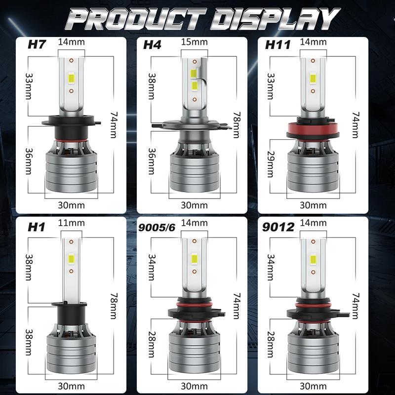 Dualvision H7 H4 H11 phare LED 180W haute puissance H8 H9 HB4 HB3 9005 9006 9012 lampe Turbo 6000K l