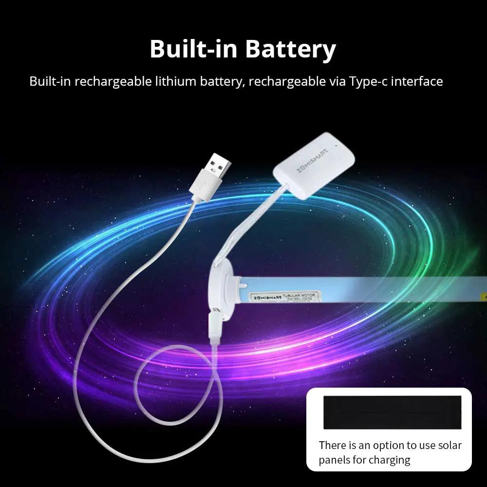 Zemismart-Moteur de stores roulants Zigbee, moteur de rideau électrique, batterie intégrée, fonction