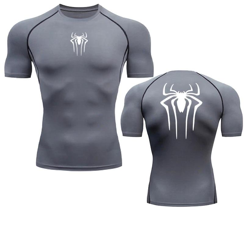 T-shirt de compression MMA pour hommes - Séchage rapide, musculaire, fitness, course et entraînement