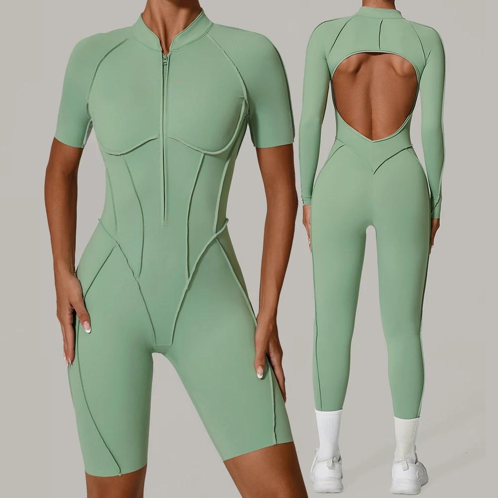 Fitness à manches longues sport combinaison Yoga costume ensemble de gymnastique body femmes vêtemen