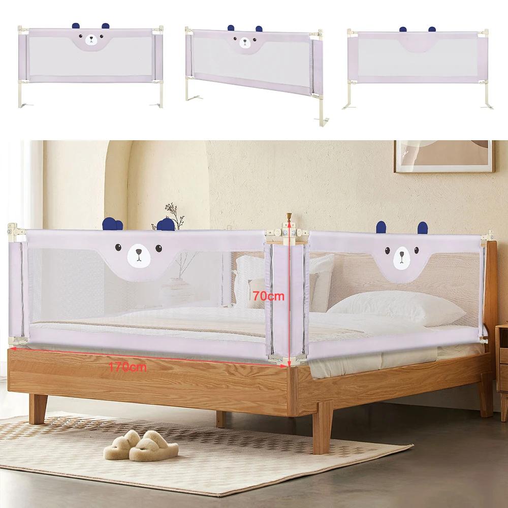 1 barrière de lit pour enfants, barrière de lit pour tout-petits réglable en hauteur, protection con