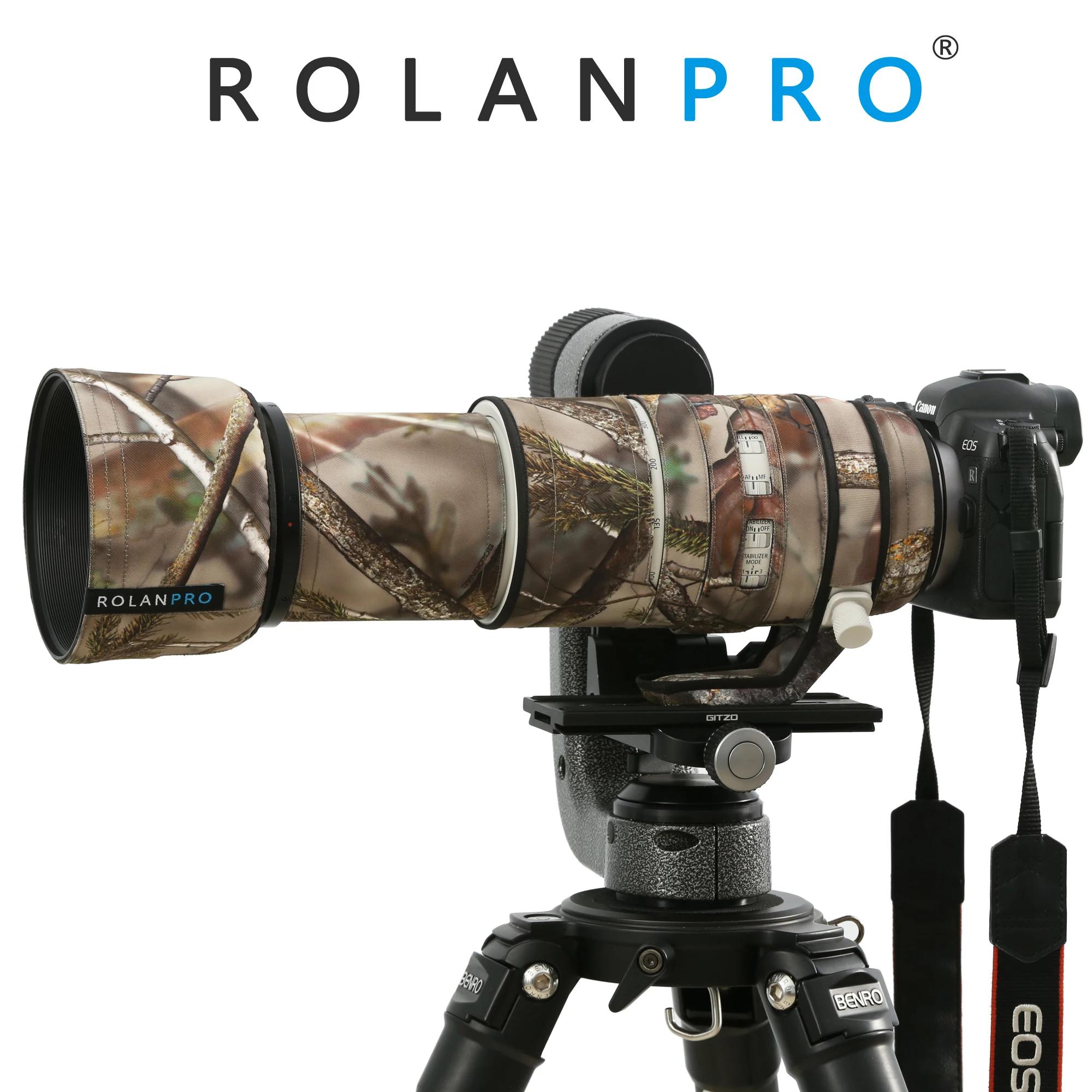 ROLANPRO manteau d'objectif étanche pour Canon RF 100-500mm F/4.5-7.1 L IS USM Camouflage couverture