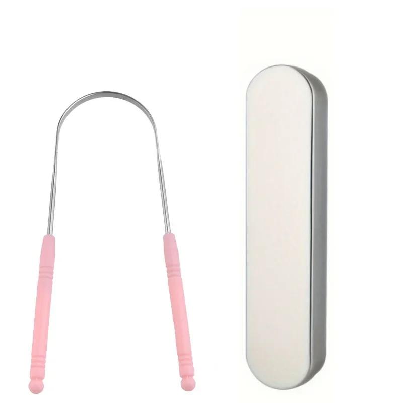 Grattoir à langue en acier inoxydable, 1 pièce, nettoyeur de langue buccale, brosse à dents, hygiène