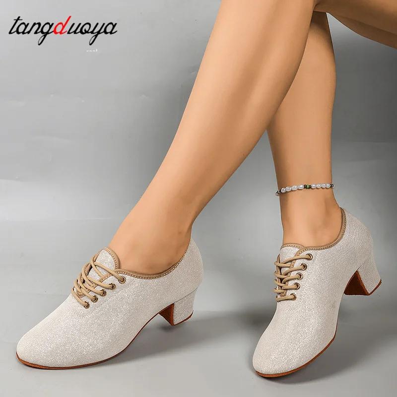 Femmes Bling scène spectacle pied porter filles semelle souple chaussures latines dames moderne Jazz
