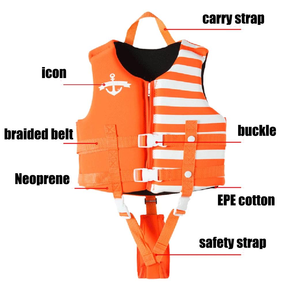 Gilet de sauvetage néoprène enfants - Flottabilité optimale pour sports aquatiques et sécurité
