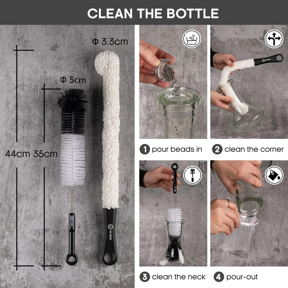 Yimi – kit de brosse de nettoyage de narguilé, brosse de vidange Flexible, bol de narguilé, décalcom