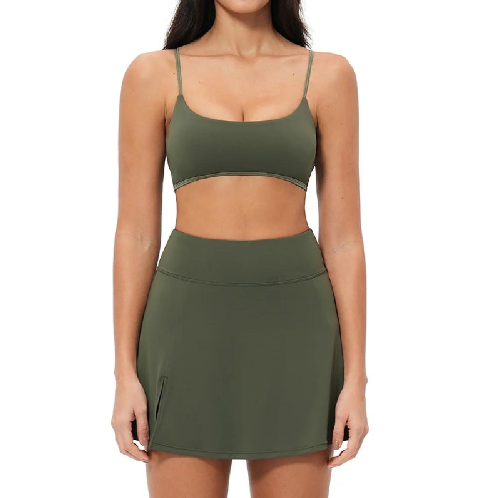 Ensemble de sport 2 pièces pour femme, tenue de yoga contrastée, vêtements de sport, ensemble d'entr