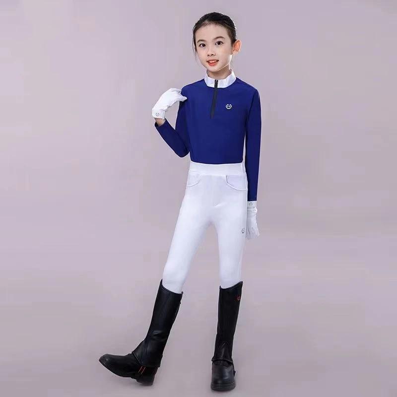 Ensemble de vêtements d'équitation pour enfants, pantalons d'équitation, t-shirts, culottes, combina