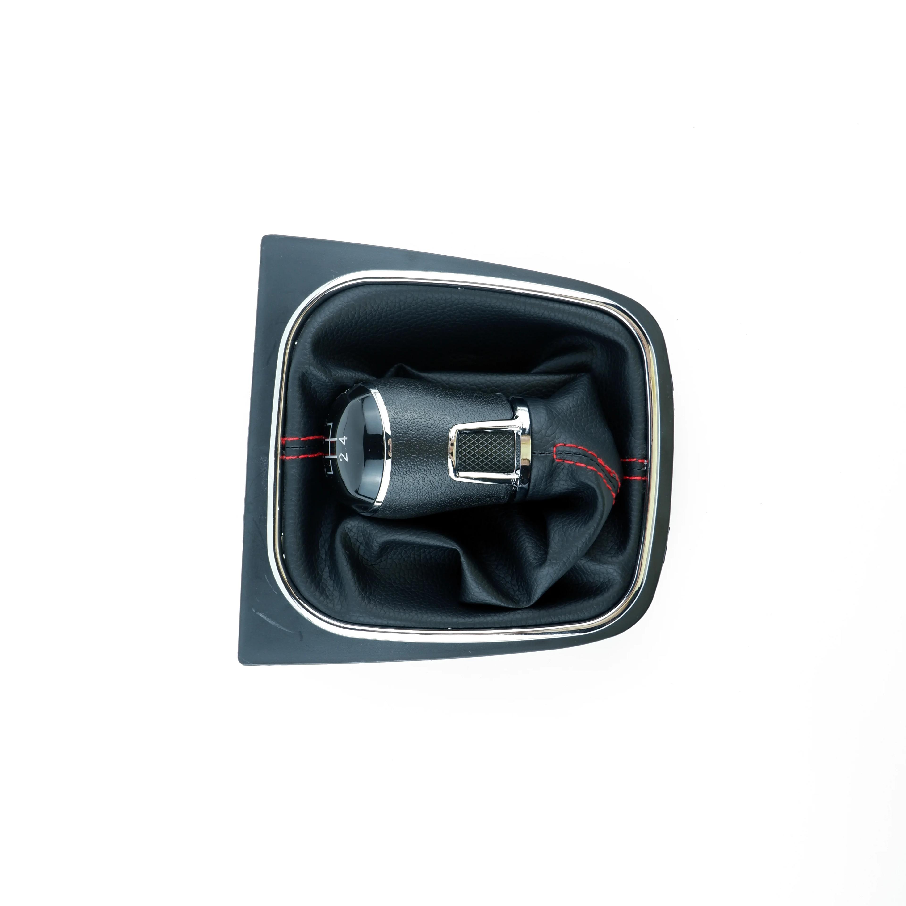 Pommeau de levier de vitesse 5/6 vitesses et Gaitor de démarrage, ensemble en cuir noir pour VW Golf