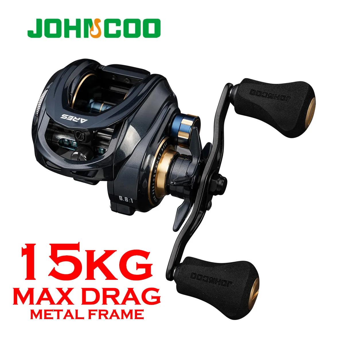 HNCOO-Moulinet Baitcasting avec cadre en aluminium, pêche en eau salée, rapport d'engrenage 6.8:1, t