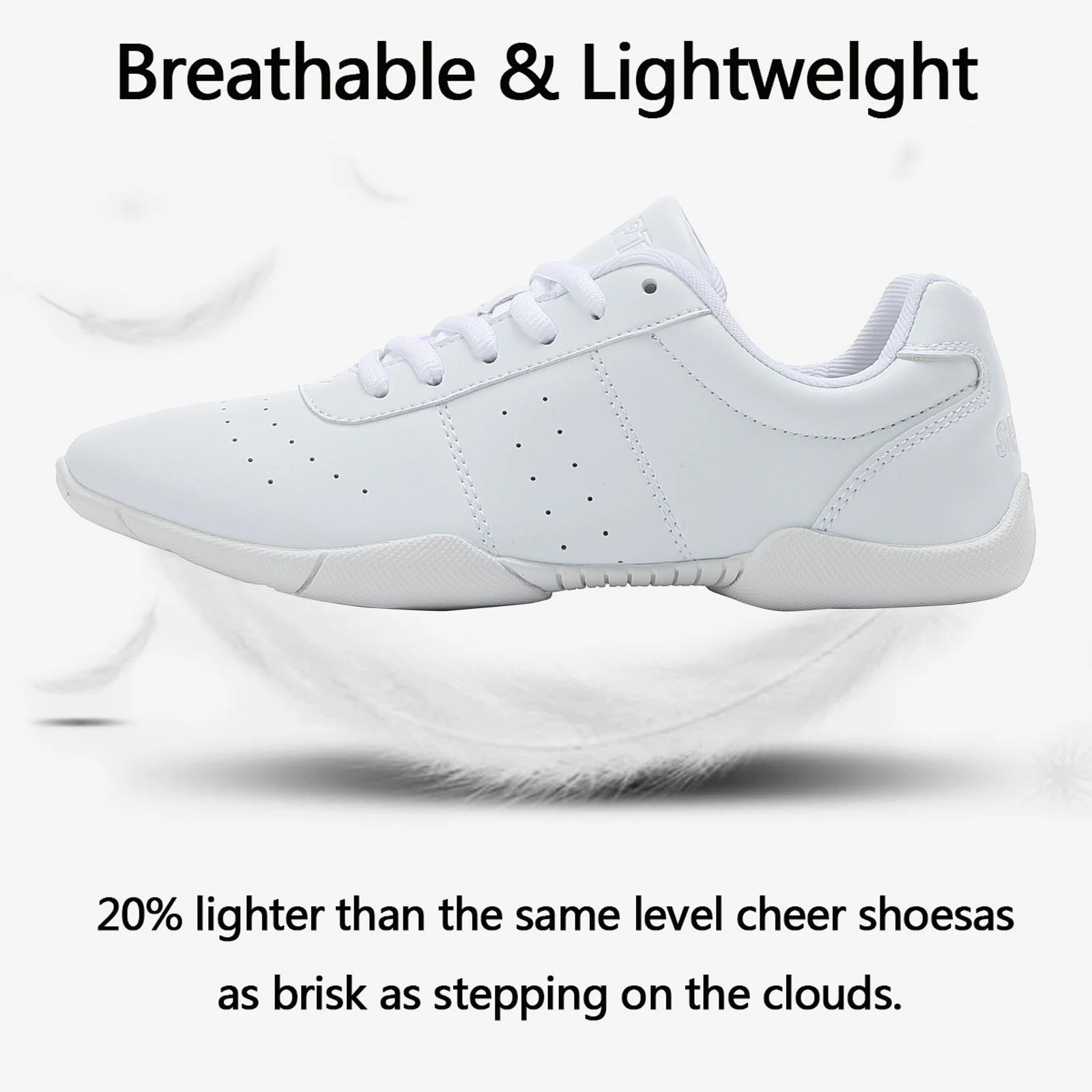 Chaussures de cheerleading blanches pour filles et femmes, baskets de danse antidérapantes et confor