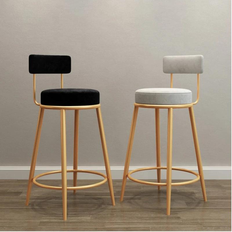 Chaises de bar nordiques tabourets hauts d'art en fer moderne dossier de cuisine tabourets de bar ca