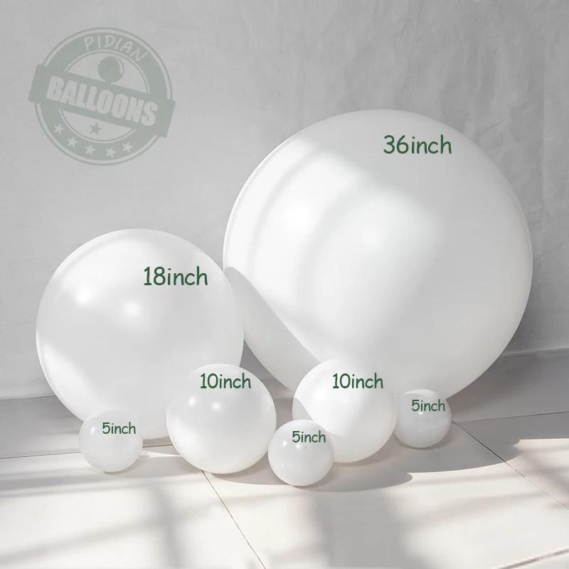 Ballon rond épais mat blanc pur, 5 "10" 12 "18" 36 ", Ballons géants en Latex à hélium, décoration d