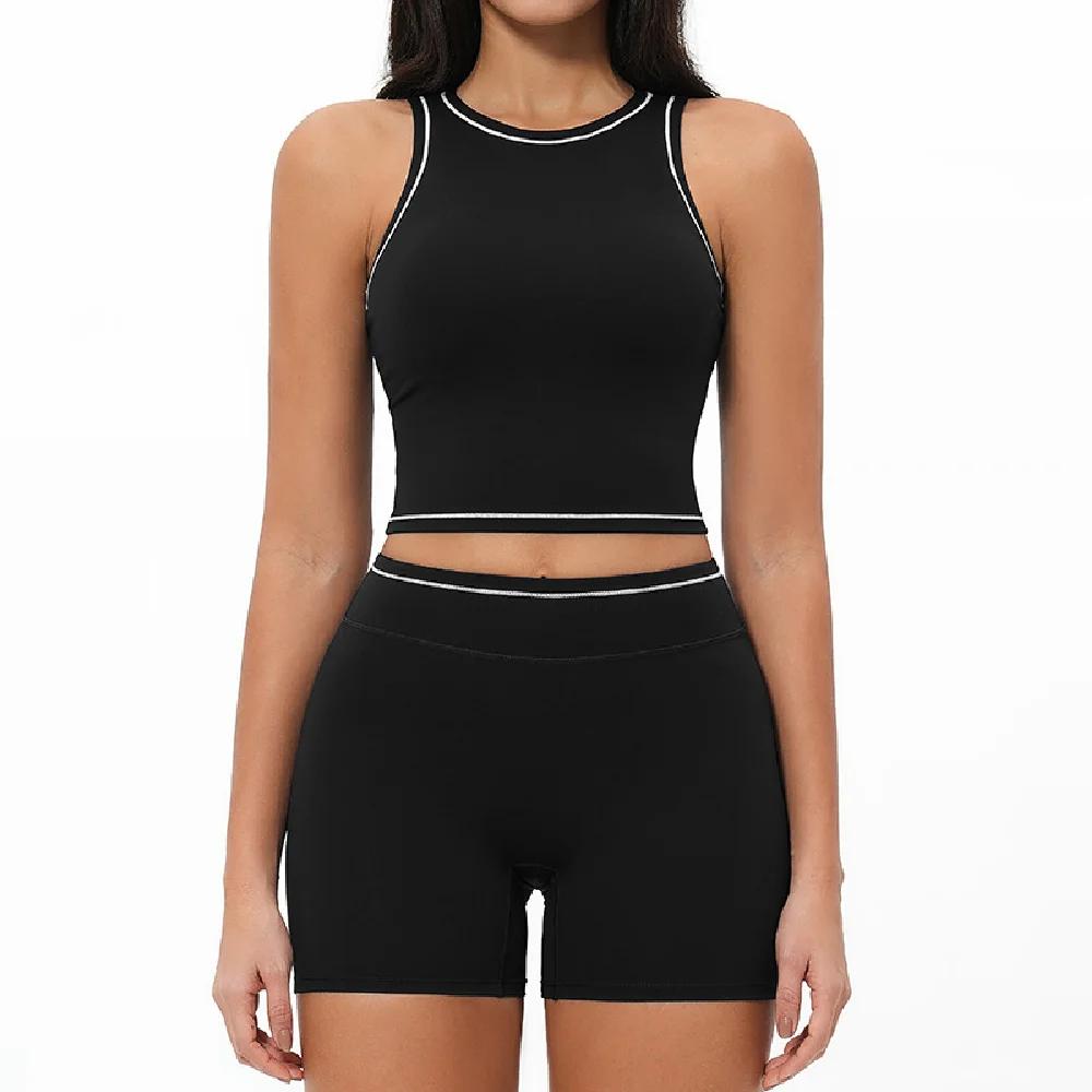Ensemble de yoga 2 pièces pour femme, tenue de sport, survêtement de gym, vêtements de sport à sécha