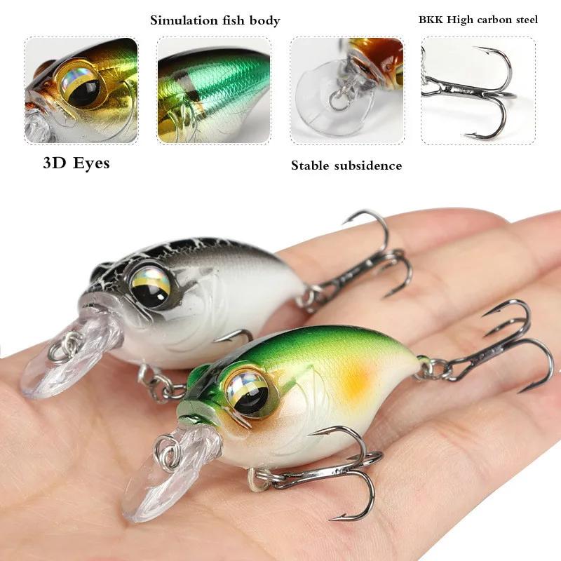 Nouveau Crankbait Wobblers leurre 38mm/8g 48mm/11g crochets de haute qualité 10 couleurs différentes