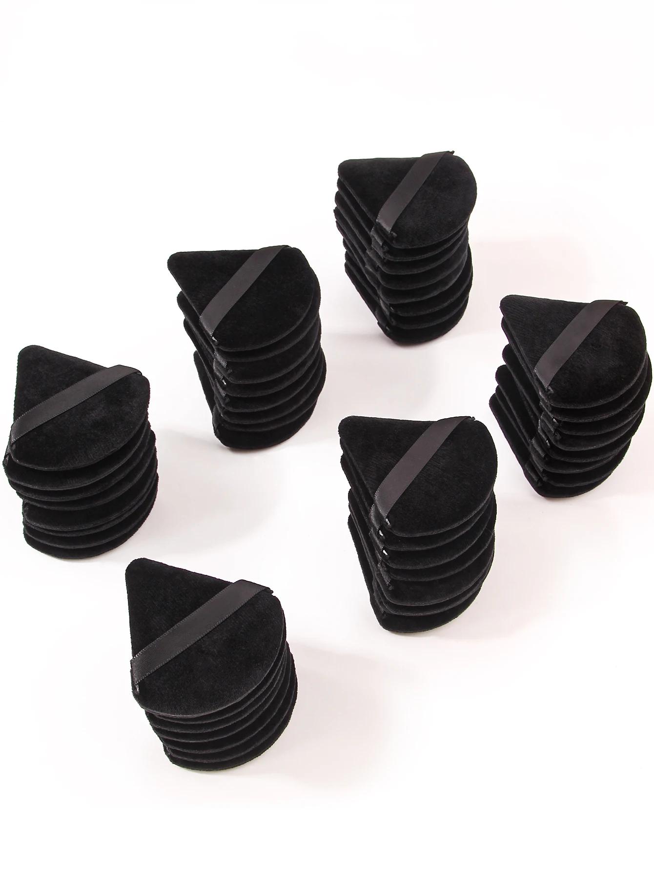 2 pièces/100 pièces Triangle bouffée de poudre pour poudre libre liquide cosmétique doux en peluche