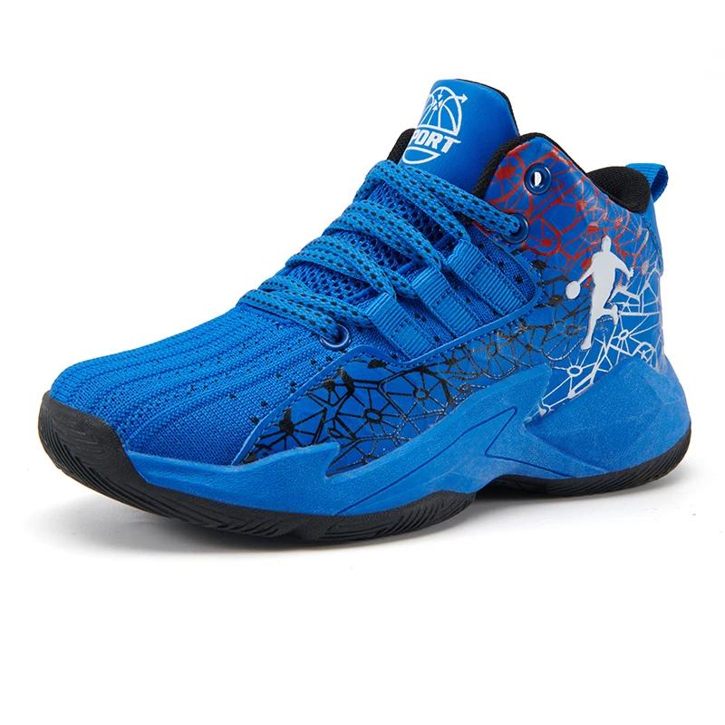 Chaussures de basket-ball pour enfants, baskets d'entraînement antidérapantes et respirantes, bottes