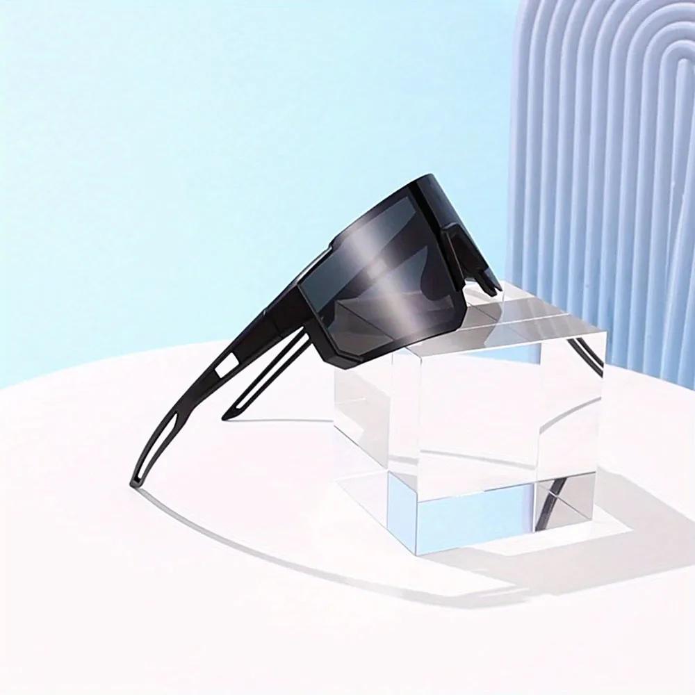 Lunettes de soleil de cyclisme surdimensionnées pour hommes, lunettes de vélo coupe-vent, lentille p