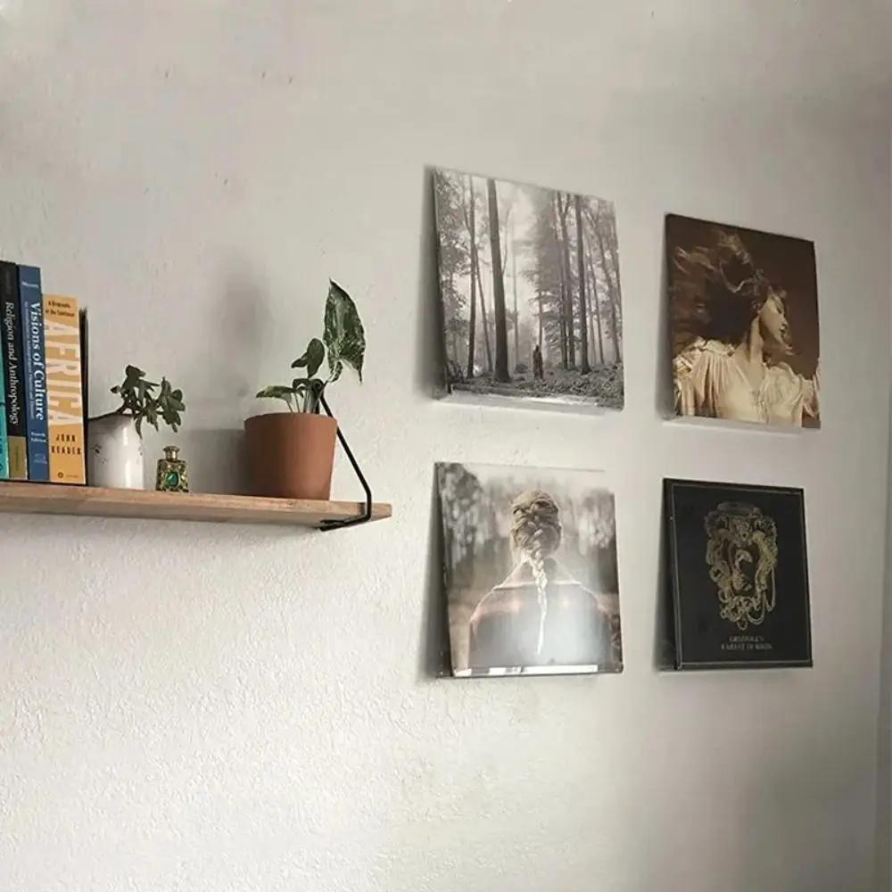 Présentoir de disques en acrylique de 4/7/12 pouces, étagère murale transparente en vinyle, étagères