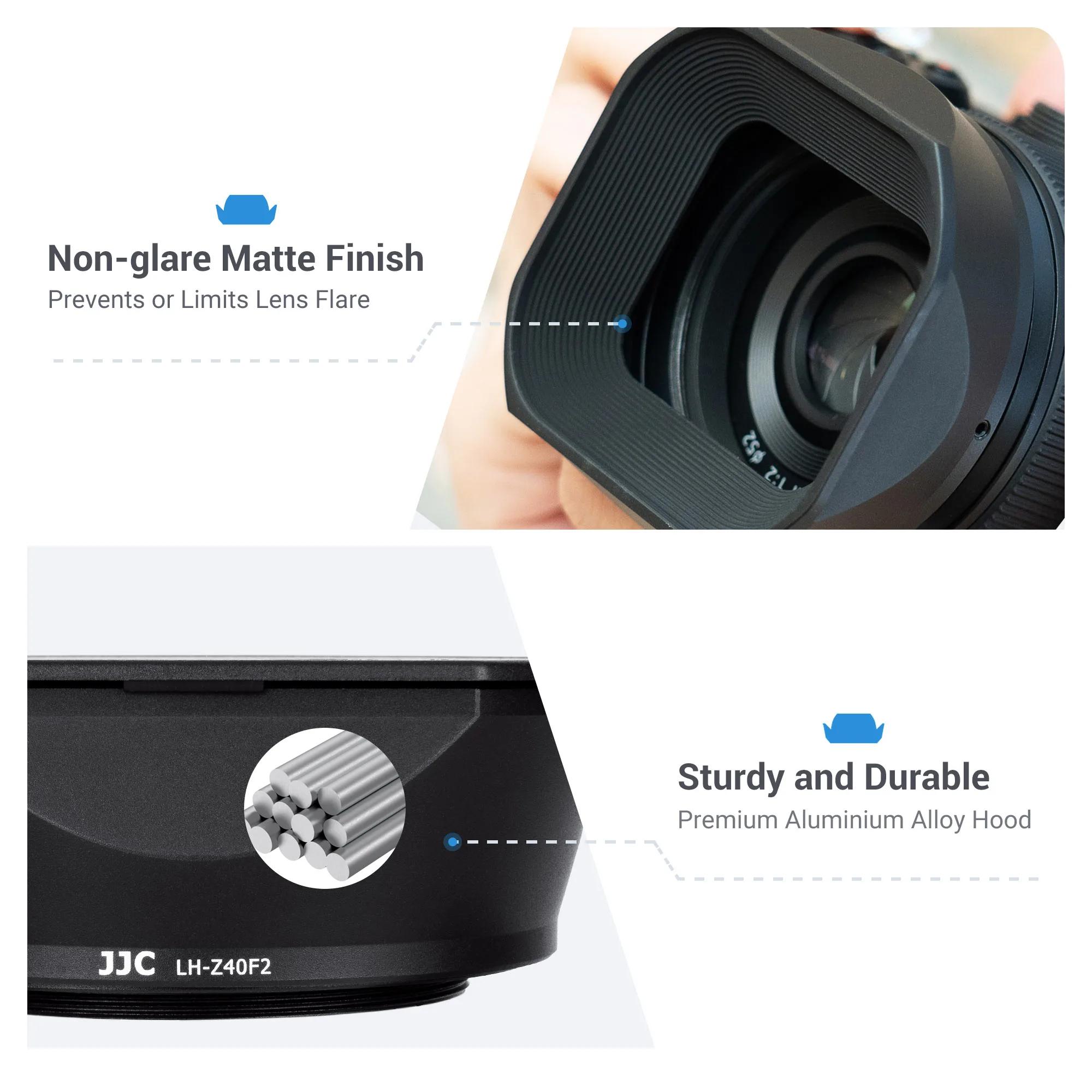 JJC-Pare-soleil carré pour Nikon Z, 40mm, f/2 (SE), Nikon NIKKOR Z 26mmf/2.8, compatible avec ZF Z5