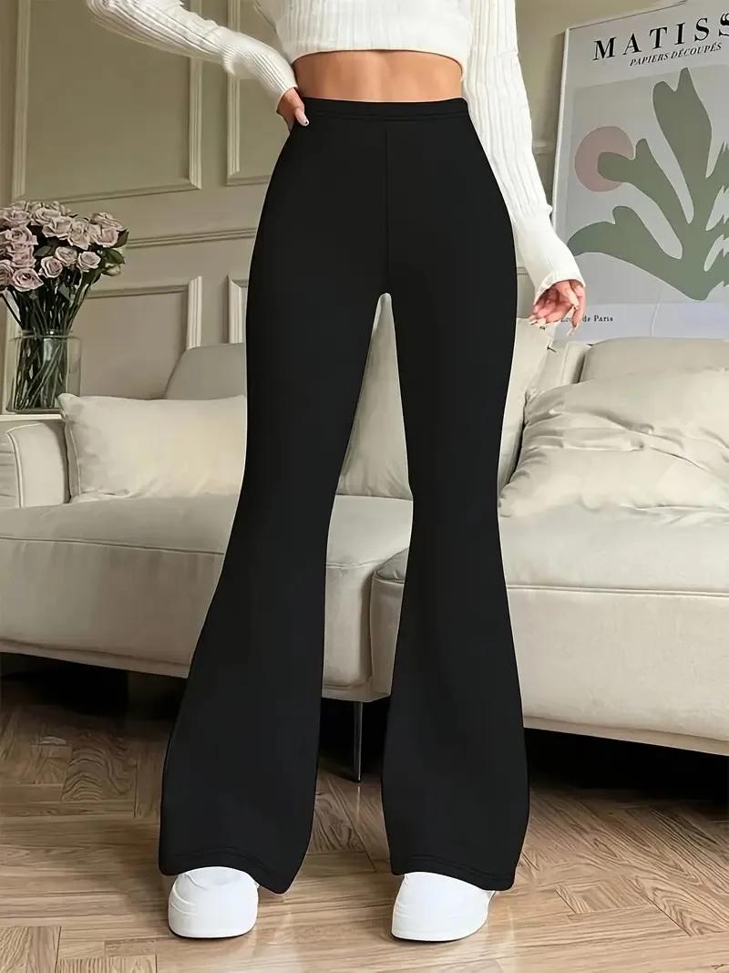 Pantalons de yoga évasés taille haute pour femmes, leggings noirs sexy, pantalons décontractés, bas
