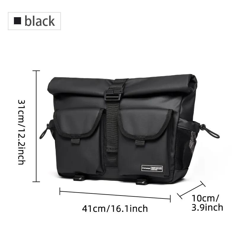 Mode décontracté hommes rouleau haut épaule sac de messager grande taille en plein air cyclisme band