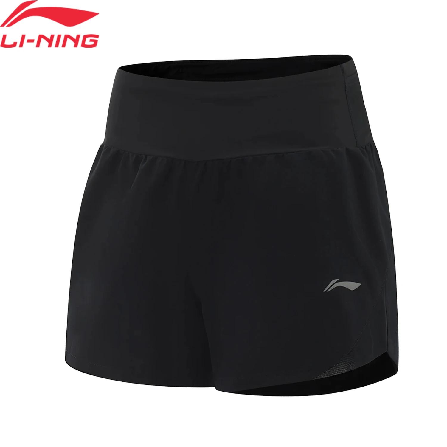 Short de course Li-Ning pour femme à séchage rapide - Bas de sport réfléchissant avec doublure réglable