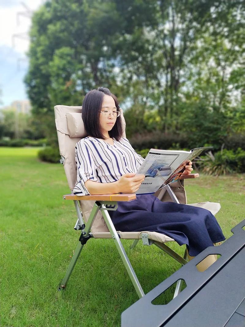 Lohamping-Chaise de camping pliante en alliage d'aluminium avec dossier réglable, chaise de repos, b