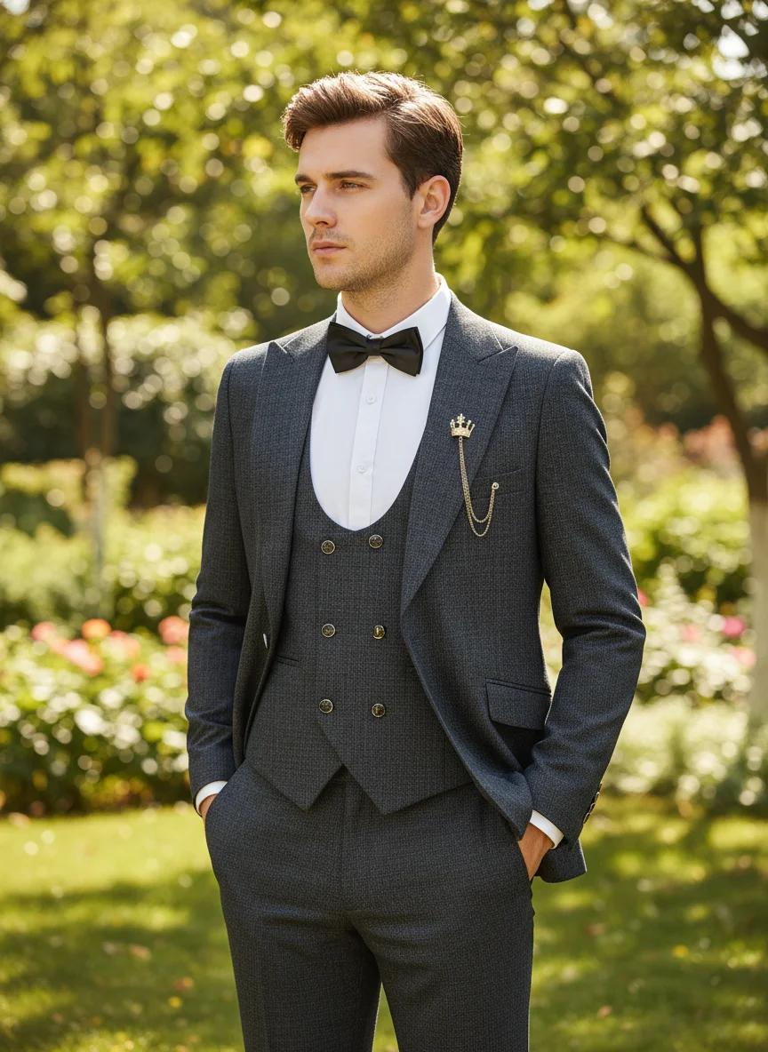 Costume homme ST Cassy de haute qualité, 3 pièces, élégant, coupe slim, pour mariage, cérémonie, aff