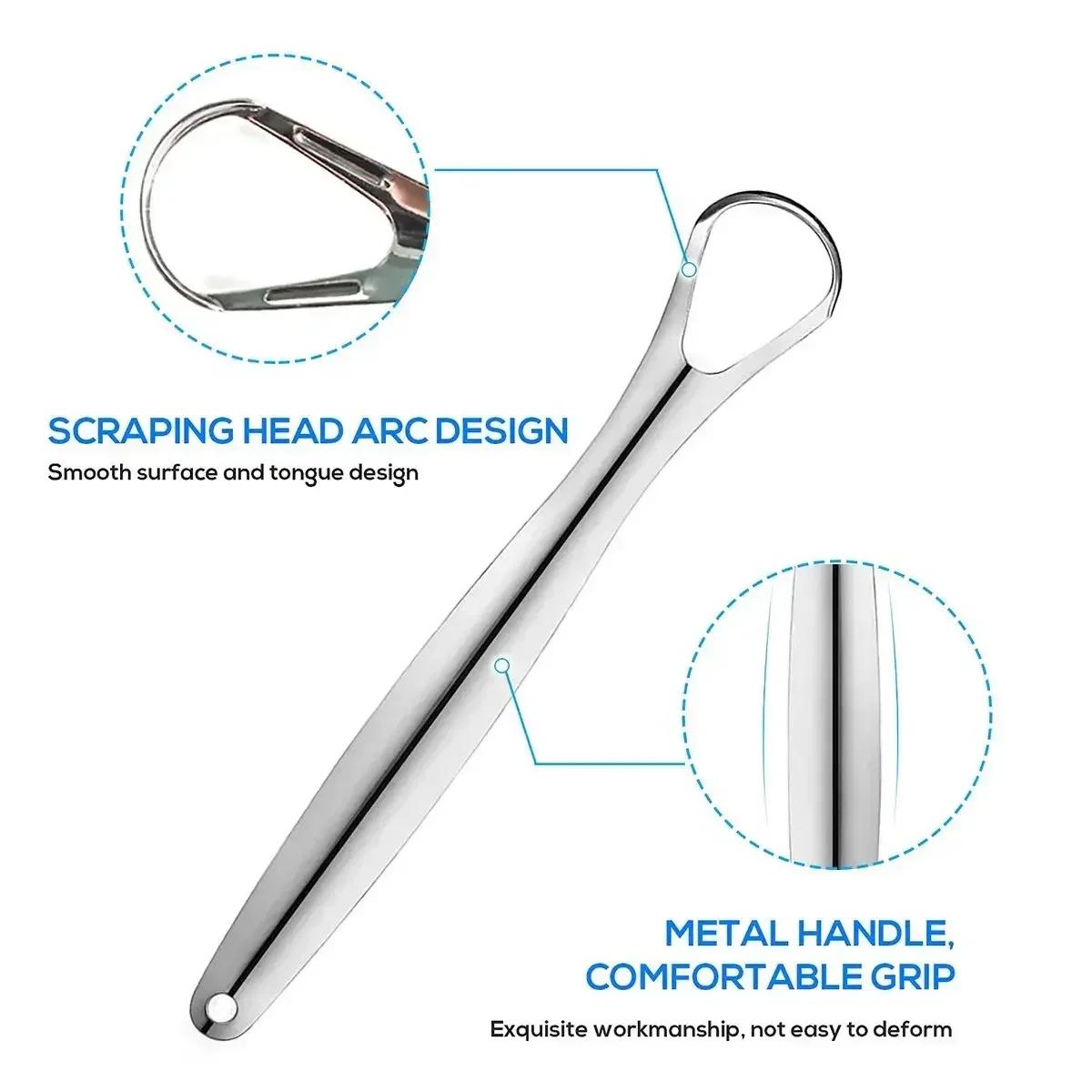 Nettoyeur de grattoir à langue en métal Premium 1 pièce/3 pièces pour adultes et enfants, grattoirs