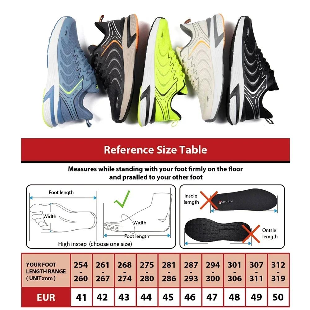 Baasploa – chaussures de course légères en maille respirante pour hommes, baskets de sport confortab