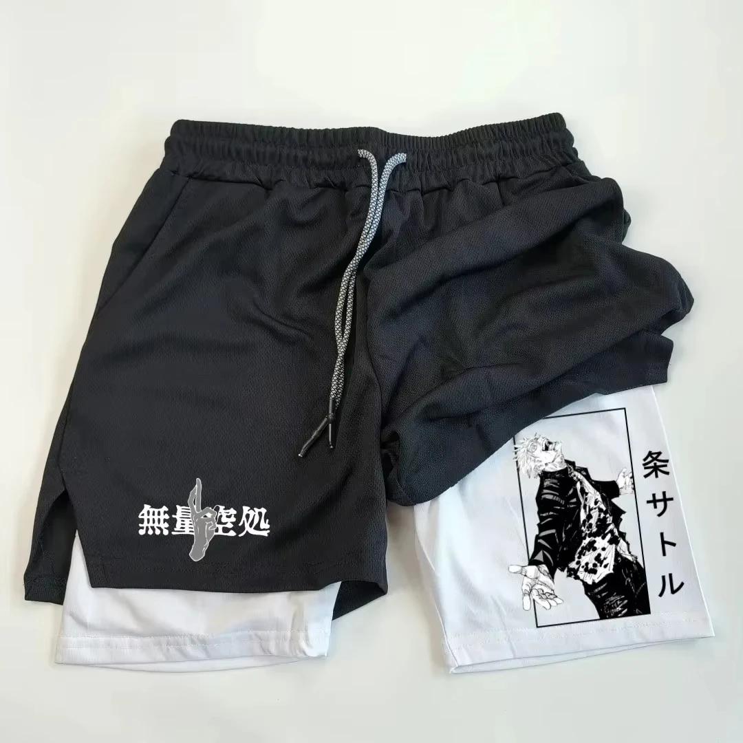 Short de sport à Double couverture, vêtements d'entraînement physique pour hommes, musculation Sho A