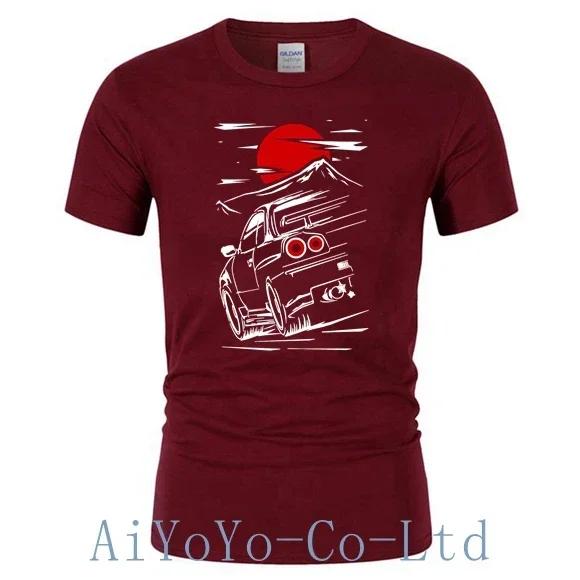 T-shirt japonais Skyline GTR 34 pour homme, 100% coton, Haruna Jdm, Sportcar, Nissan, Fast Car, FF11