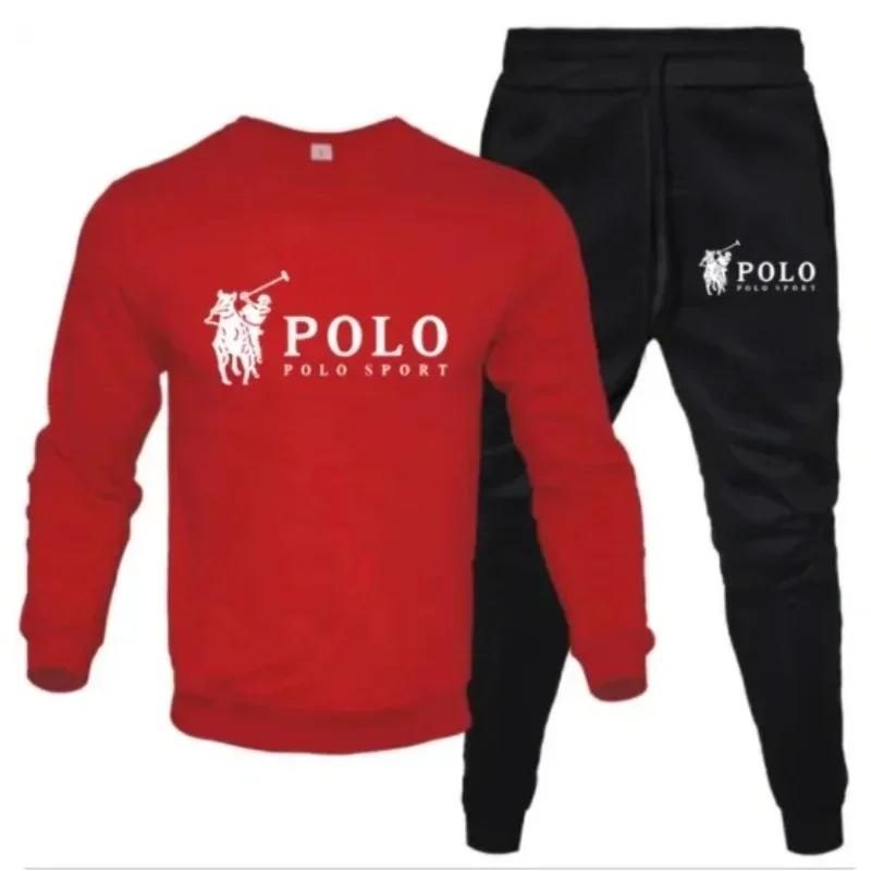 Ensemble d'automne et d'hiver pour hommes, sweat-shirt à col rond et pantalon de jogging, à la mode