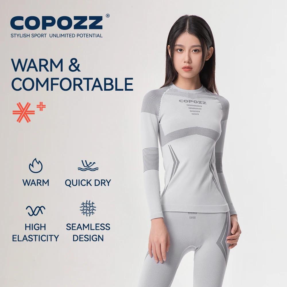 COPOZZ hiver Ski sous-vêtement thermique ensembles hommes femmes anti-transpiration respirant séchag