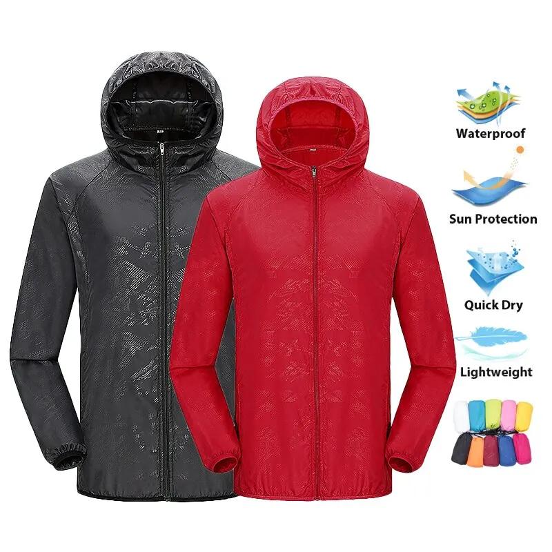 LNGXO-Veste de Randonnée Unisexe pour Homme et Femme, Imperméable, vaccage Rapide, Coupe-Vent de Cam