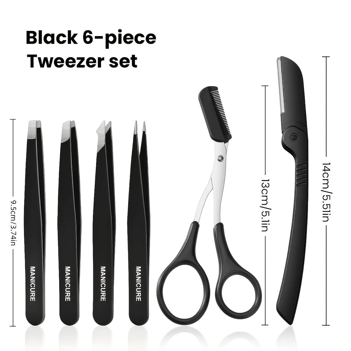 Pincettes et ciseaux professionnels de précision en acier inoxydable, adaptés au coupe des sourcils,