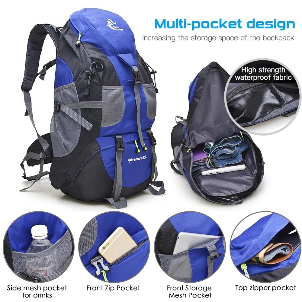 Free Knight-Sac à dos de randonnée résistant à l'eau pour homme, sac de jour de camping, sac à dos d