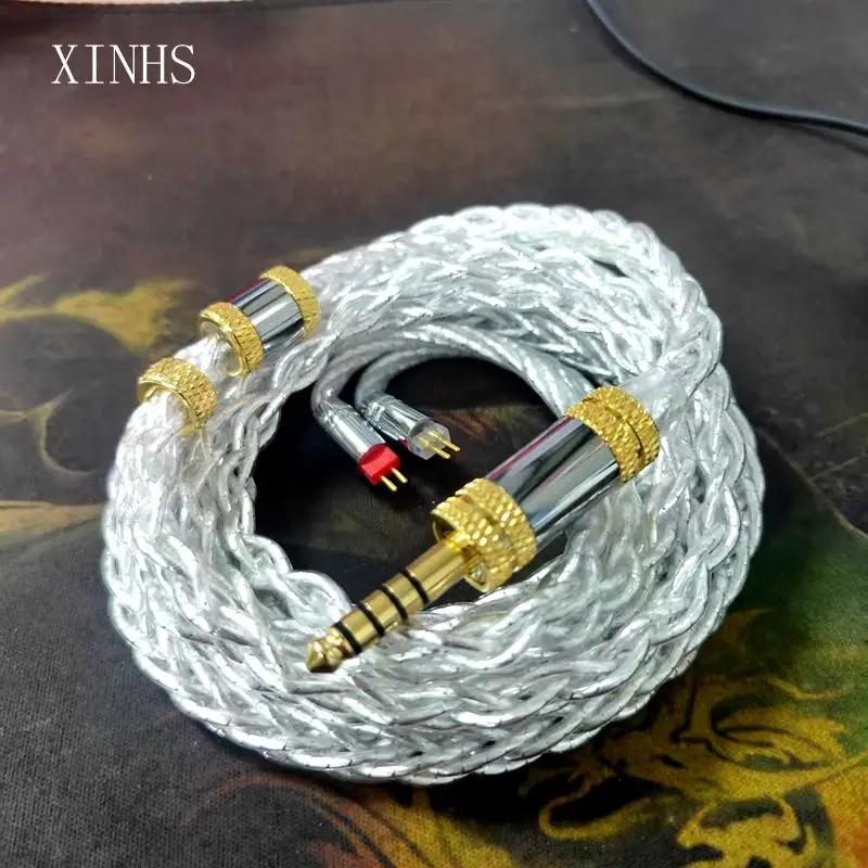 XINHS-Câble de mise à niveau pour écouteurs, plaqué argent, palladium, haute pureté, 8 brins, S06