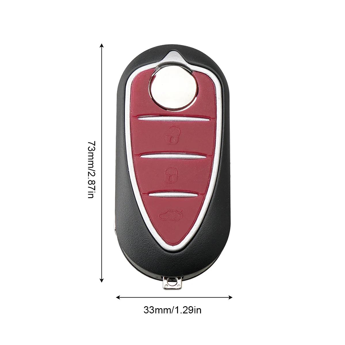 Coque de clé de voiture à distance à 3 boutons, lame non coupée, étui pliable pour clé de voiture, a