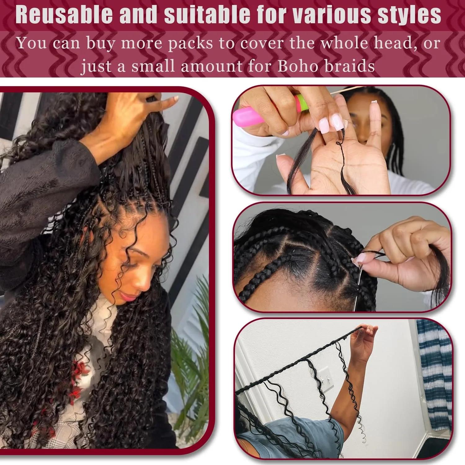 Extensions de cheveux au Crochet pré-séparées sans nœuds, Extensions de cheveux en plumes, ligne de