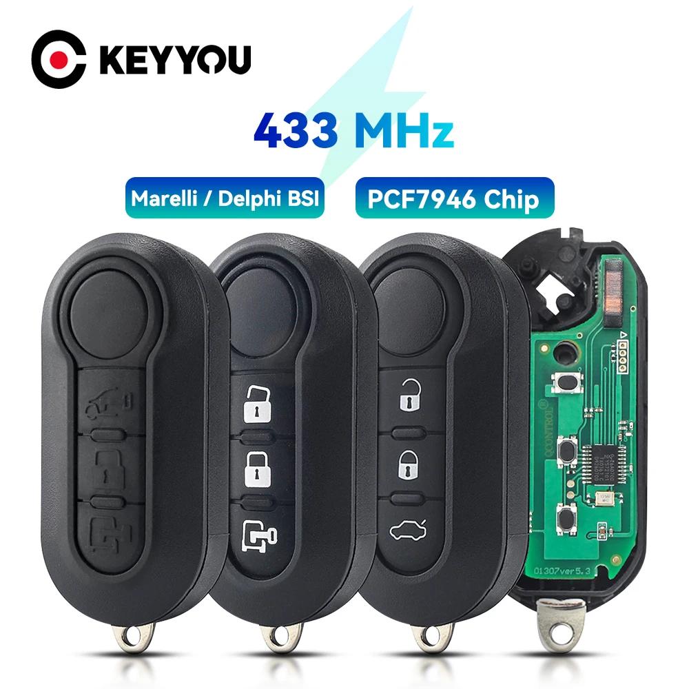 KEYYOU – clé télécommande intelligente, 433MHz, système BSI, PCF7946, pour voiture Fiat 500L, MPV, D