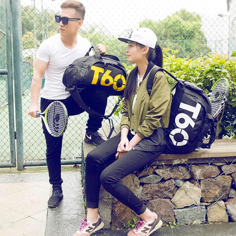 T60 sac de sport de sport femmes homme Fitness voyage sac à main en plein air chaussure épaule Duffl