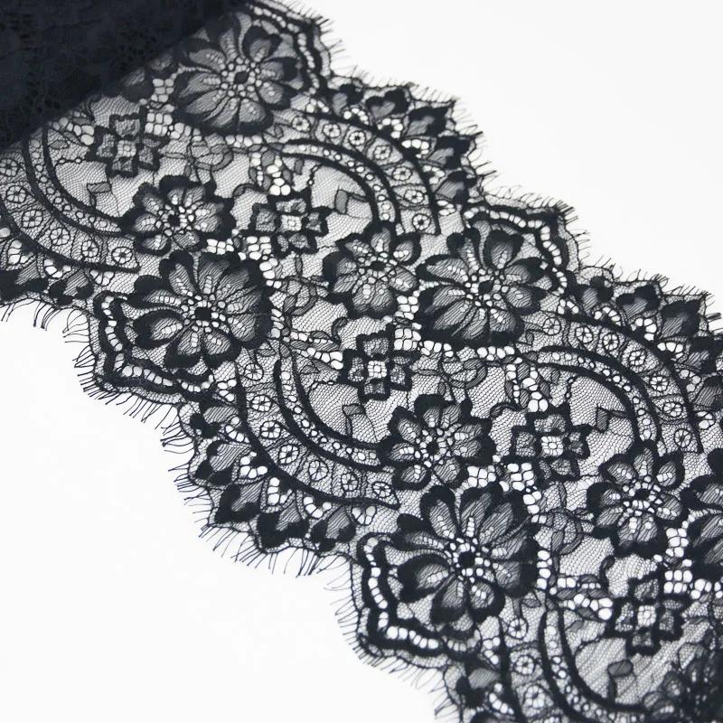 Dentelle à cils blanche, 22cm, 3 mètres/lot, décoration en tissu, accessoires pour robe de mariée, f
